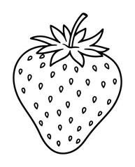strawberry outline vector icon for fruit and summer themes