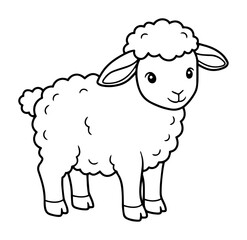 cute lamb outline vector icon for easter or farm theme