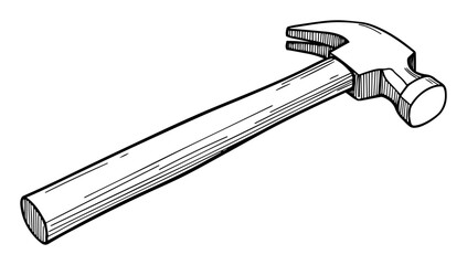 hammer outline vector icon for construction or tools theme