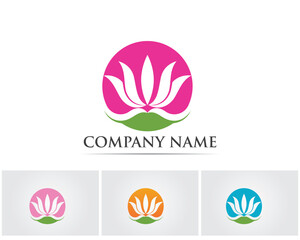 Vector - Lotus Flower Sign for Wellness, Spa and Yoga. Vector Illustration..