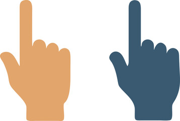 Two Simple Hand Icons Pointing Upward