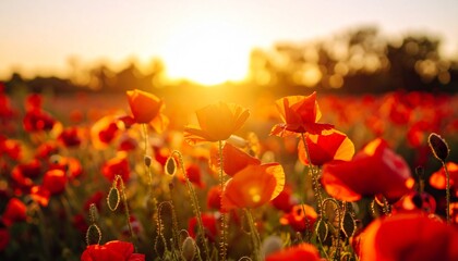 Obraz premium poppy field in the morning