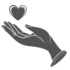 Hand Offering a Heart Symbol of Love and Care