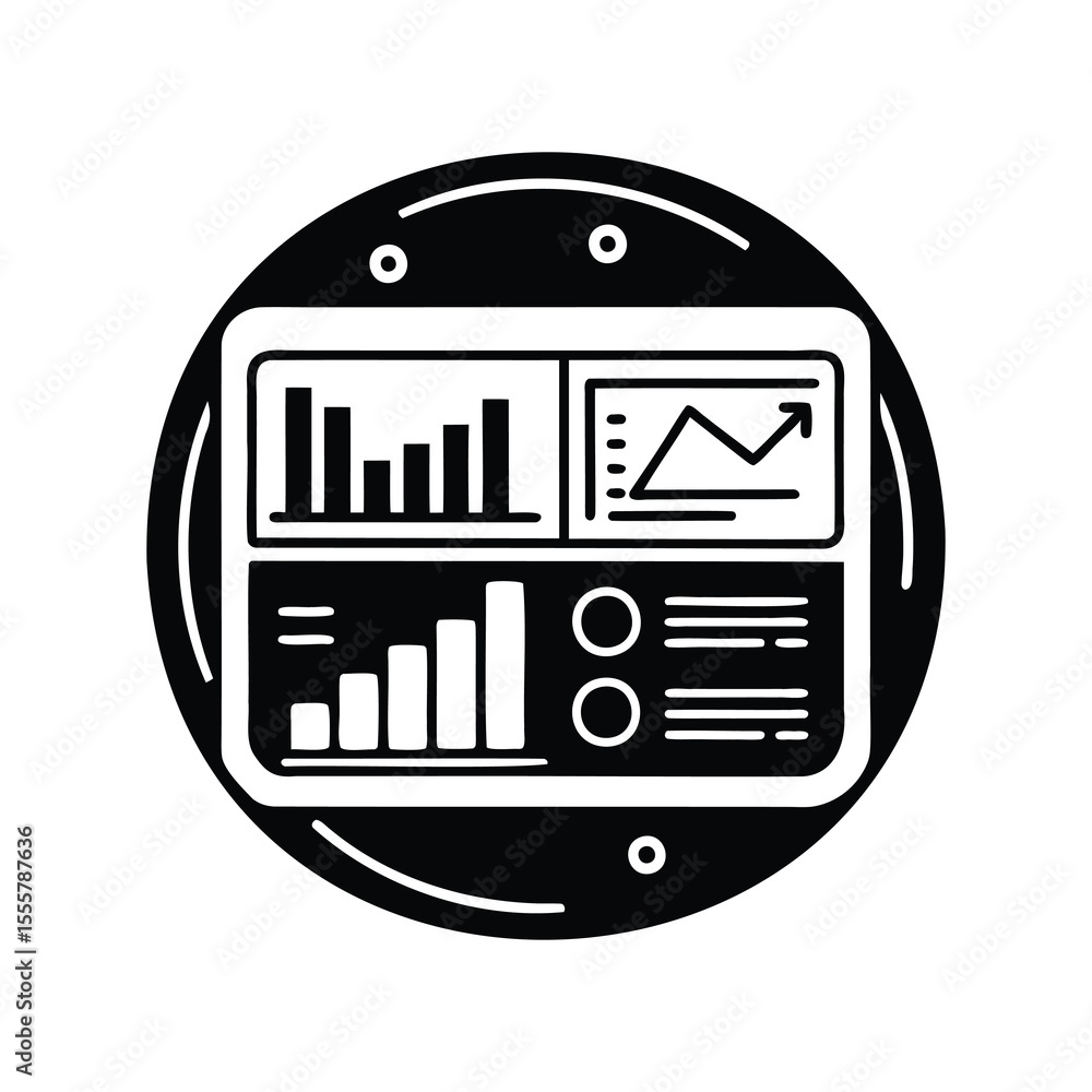 Poster simple monitor with growth graph