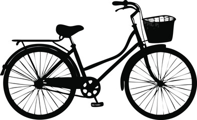 Vintage Bicycle Silhouette with Basket