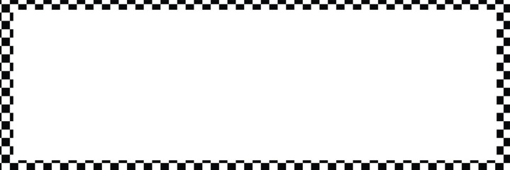 Checkers frame, border in line art style geometric seamless pattern. EPS.10. 