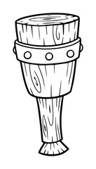 hand drawn wooden drum vector illustration