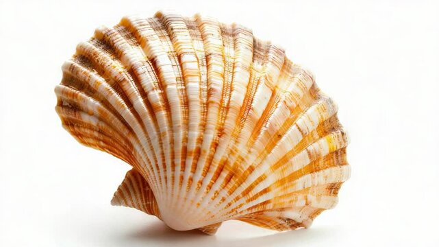 A close-up shot of a shell on a white surface, ideal for use in decorative or educational contexts