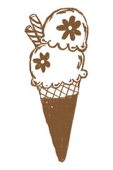 Hand-drawn Ice Cream doodle illustration
