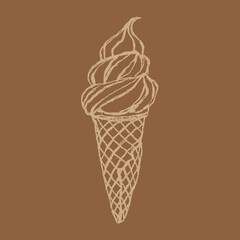 Hand-drawn Ice Cream doodle illustration