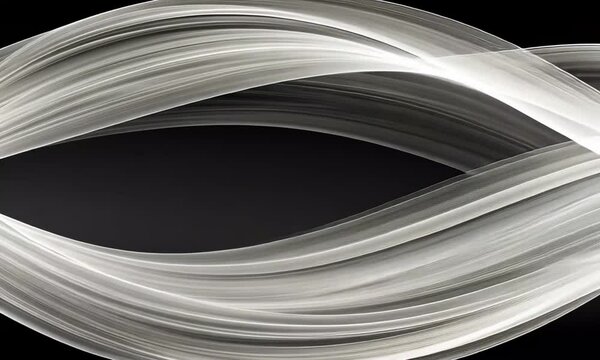 Abstract white smoke waves on black background wallpaper glowing light effect design resource graphic