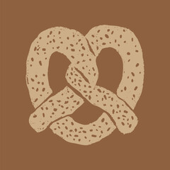 Hand-drawn pretzels doodle illustration