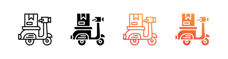 Delivery Multiple Style Icon Set Vector 