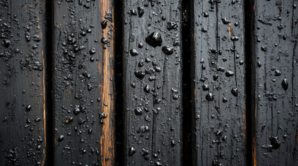 salt on black wood 
