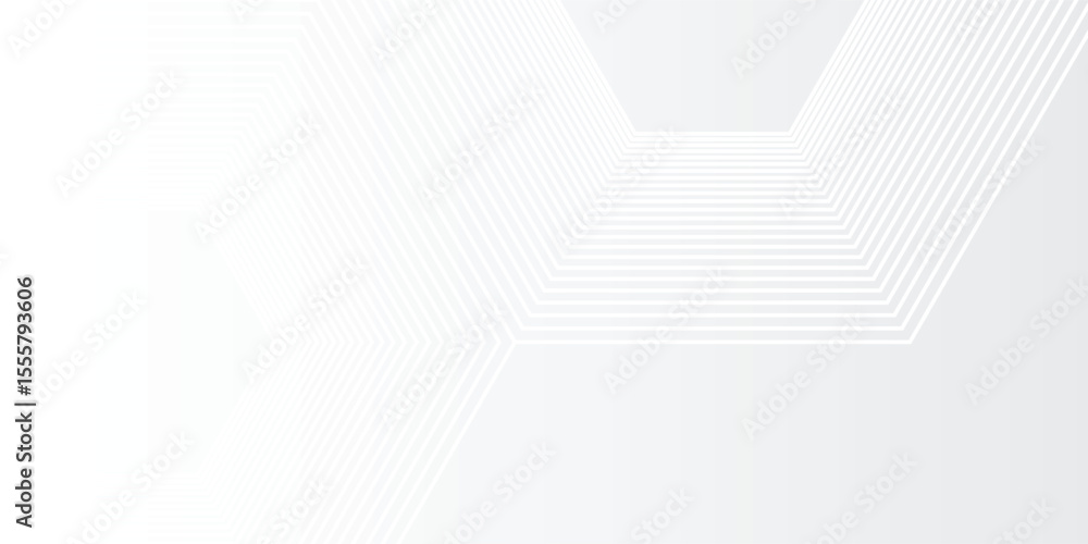 Poster abstract hexagon lines on light mesh white background. geometric stripe line simple abstract