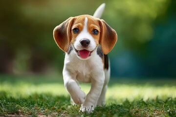 Happy dog running to camera banner