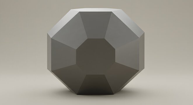 Gray Dodecahedron on Neutral Background