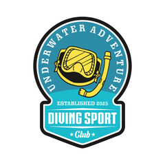 Diving sport club logo emblem vector design