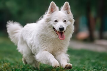 Happy dog running to camera banner