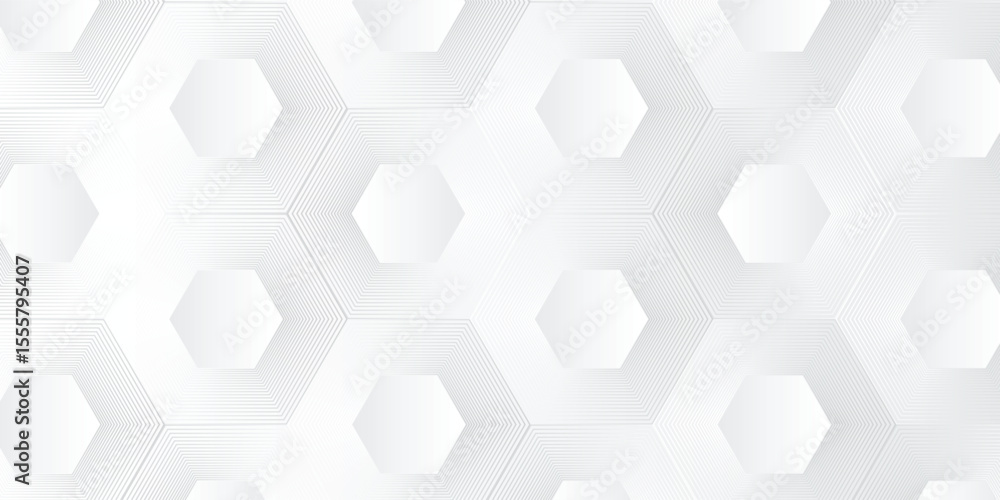 Poster modern abstract white hexagon lines. geometric stripe line simple abstract. eps 10
