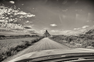On the way to the Bardenas Reales in Navarre, Spain