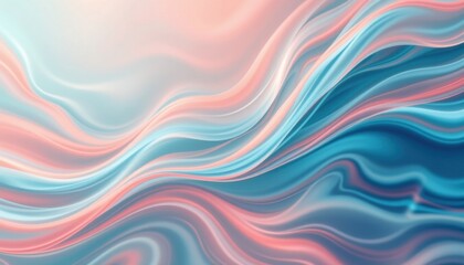 Fototapeta premium elegant pastel hued background with aqua, coral, and periwinkle hues blending seamlessly, creating a glass like, soft swirl motion