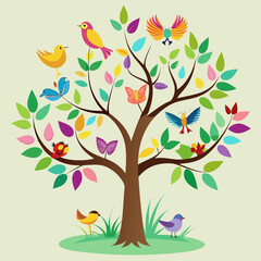 autumn tree with colorful leaves