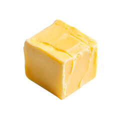 Butter cube on transparent background