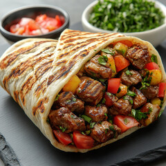 shawarma cut out. Based on white 