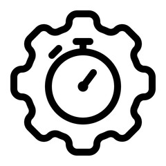 Gear and Stopwatch Icon