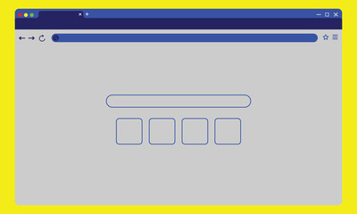 Browser web page window blank empty flat cartoon icon image clip art set, modern design of webpage website screen.