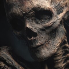 Close-up of a Decaying Skeleton Head