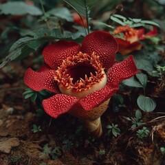 Close-up of a Rafflesia Flower in Rainforest