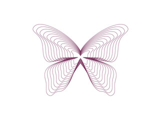 Elegant line art illustration of butterflies in a minimalist and abstract style. Created with smooth, continuous strokes to convey lightness, beauty, and elegance. Perfect for use in modern 33343