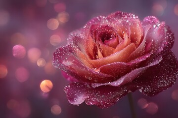 Dew-Kissed Rose: Pink and Orange Bloom