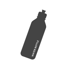 Sport bottle for water with a push-pull cap. Glyph icon. Hydration and drink container for a healthy lifestyle. Vector