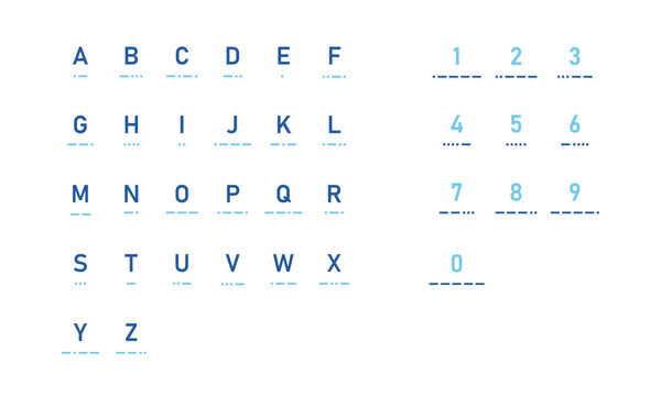 Morse code signals. Suitable for educational materials, infographics, and tech-themed visuals. Vector
