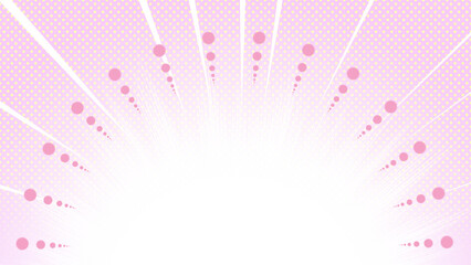 集中線と光：漫画・アニメ風の華やかピンク背景 