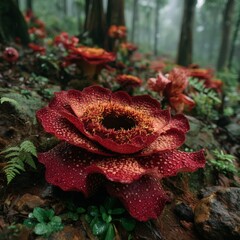 Rafflesia Flower in Rainforest Setting