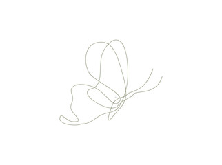 Elegant line art illustration of butterflies in a minimalist and abstract style. Created with smooth, continuous strokes to convey lightness, beauty, and elegance. Perfect for use in modern graphic 6