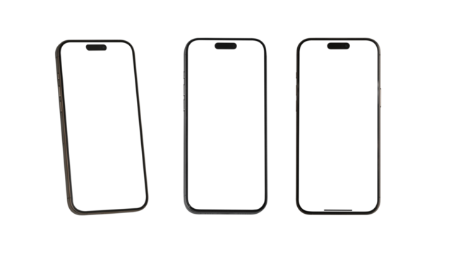 Mockup smart phone new generation isolated screen Transparent for Infographic Business web site design app