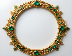 Golden  wreath adorned with luxurious gold ornaments and sparkling beads, a vintage holiday decoration