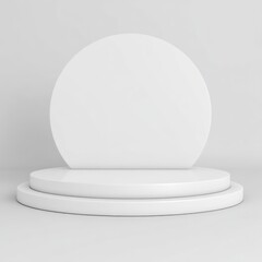 White Circular Product Display Stand