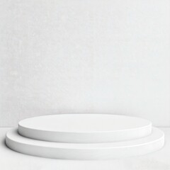 White Two-Tiered Round Display Platform