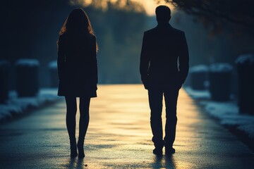 Unfaithful relationship concept: Wife suspects her husband is disloyal., Generative AI
