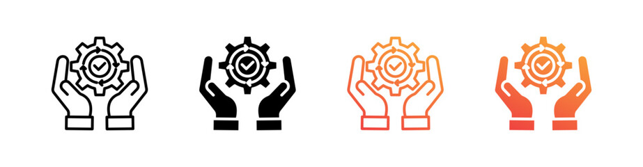 Service Multiple Style Icon Set Vector 