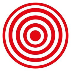 Red white and black bullseye target with crosshair - vector