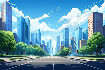 Obraz premium Awesome modern empty road at sunset