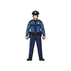 police officer on white background