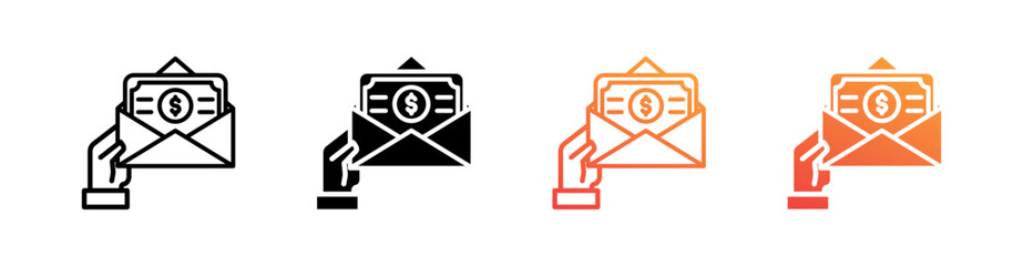 Fee Multiple Style Icon Set Vector 